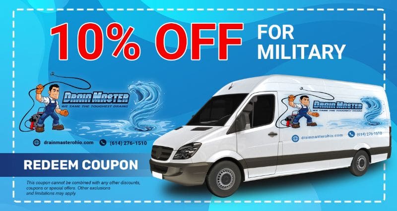 Coupon graphic offering 10% off for military customers